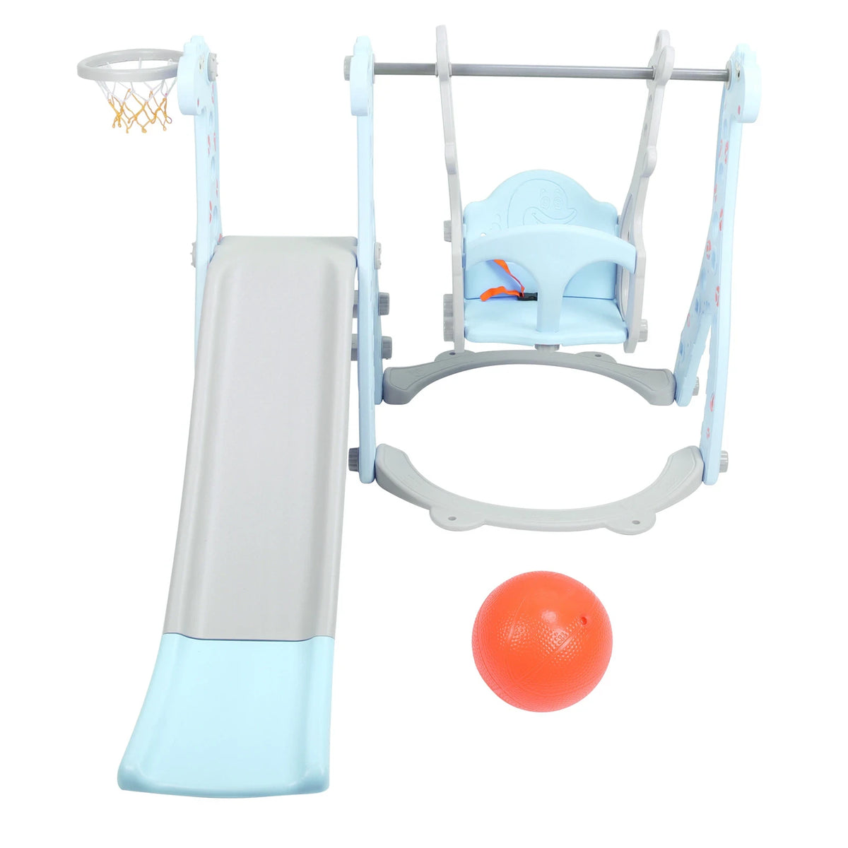 Toddler Climber and sliding Swing Set with Basketball hoop