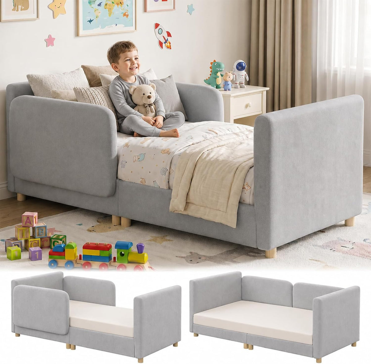 2-in-1 Convertible Toddler Sofa Bed