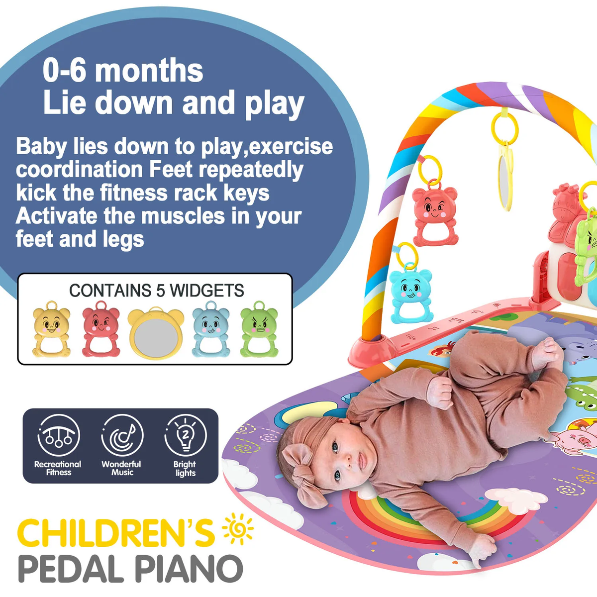 Children's pedal piano crawling mat