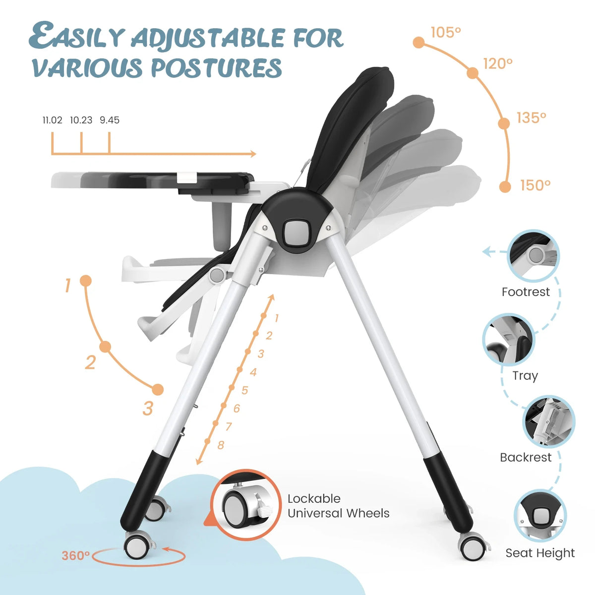 Adjustable Baby High Chair