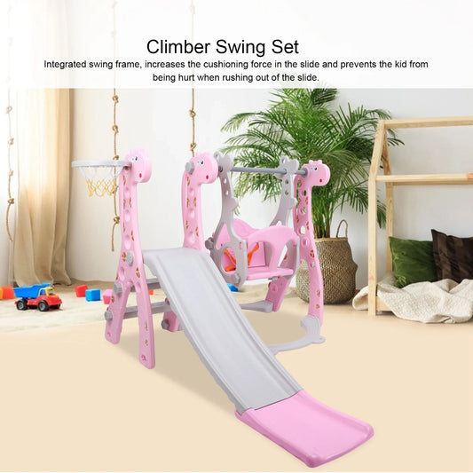 Toddler Climber and sliding Swing Set with Basketball hoop