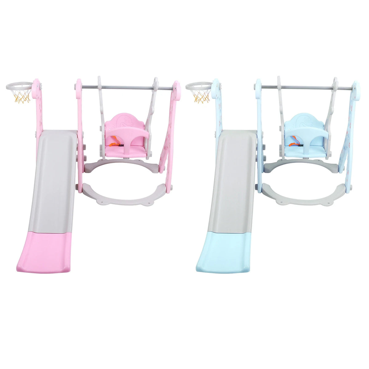 Toddler Climber and sliding Swing Set with Basketball hoop