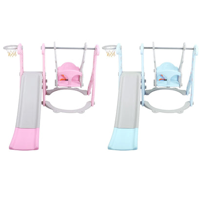 Toddler Climber and sliding Swing Set with Basketball hoop