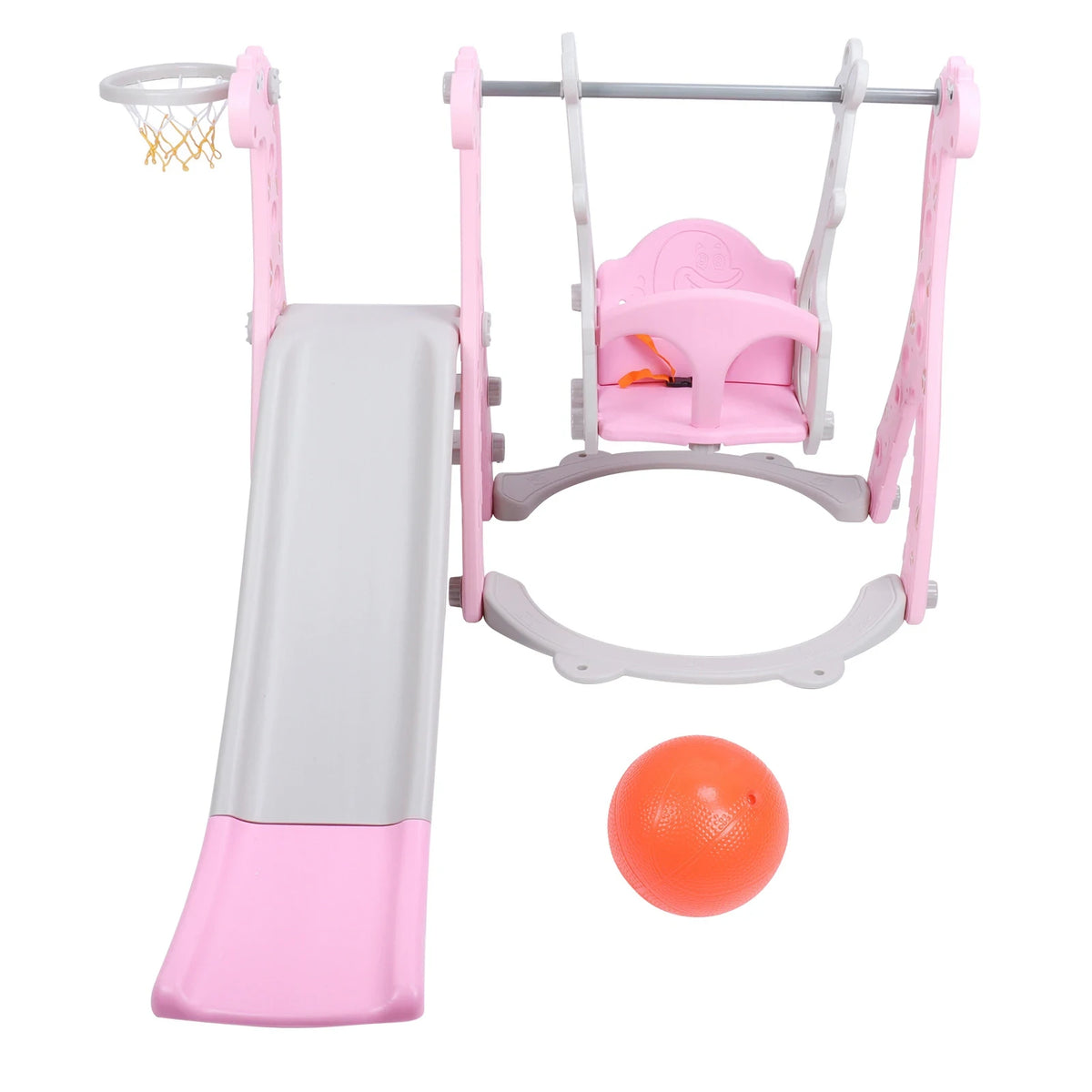 Toddler Climber and sliding Swing Set with Basketball hoop