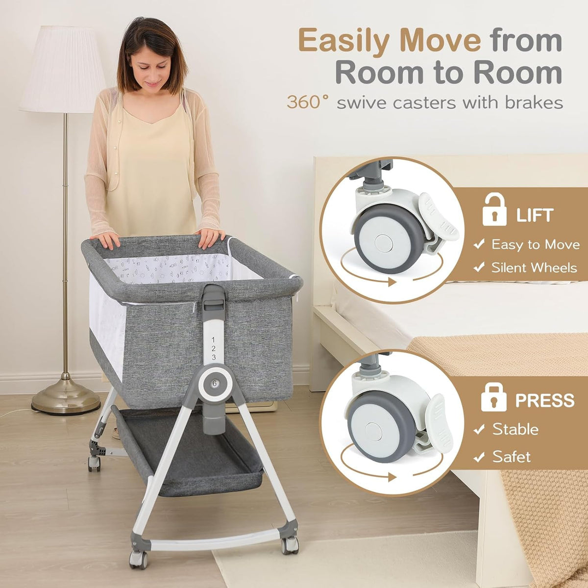 4-in-1 Baby Bassinet Bedside Sleeper