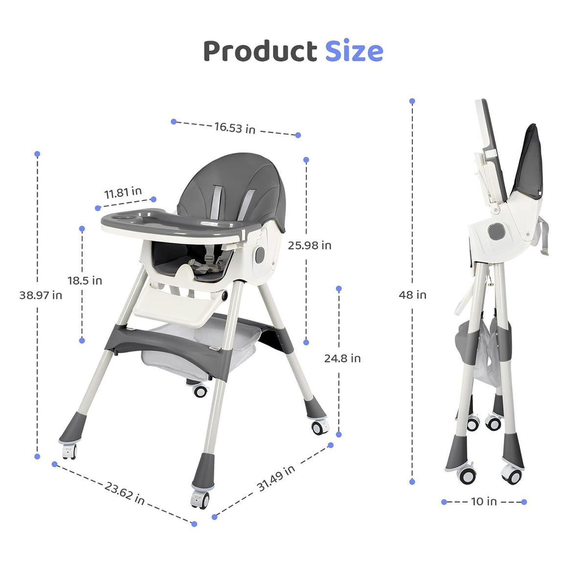 6 in 1 Convertible Baby High Chair