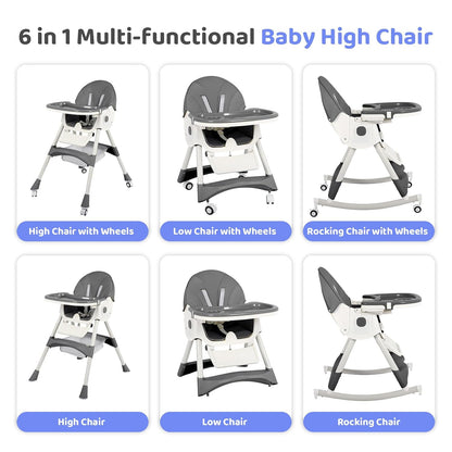 6 in 1 Convertible Baby High Chair