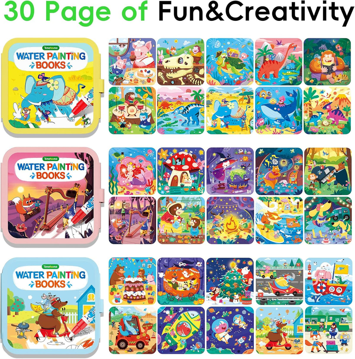 Water Painting Books for Kids 3-Pack