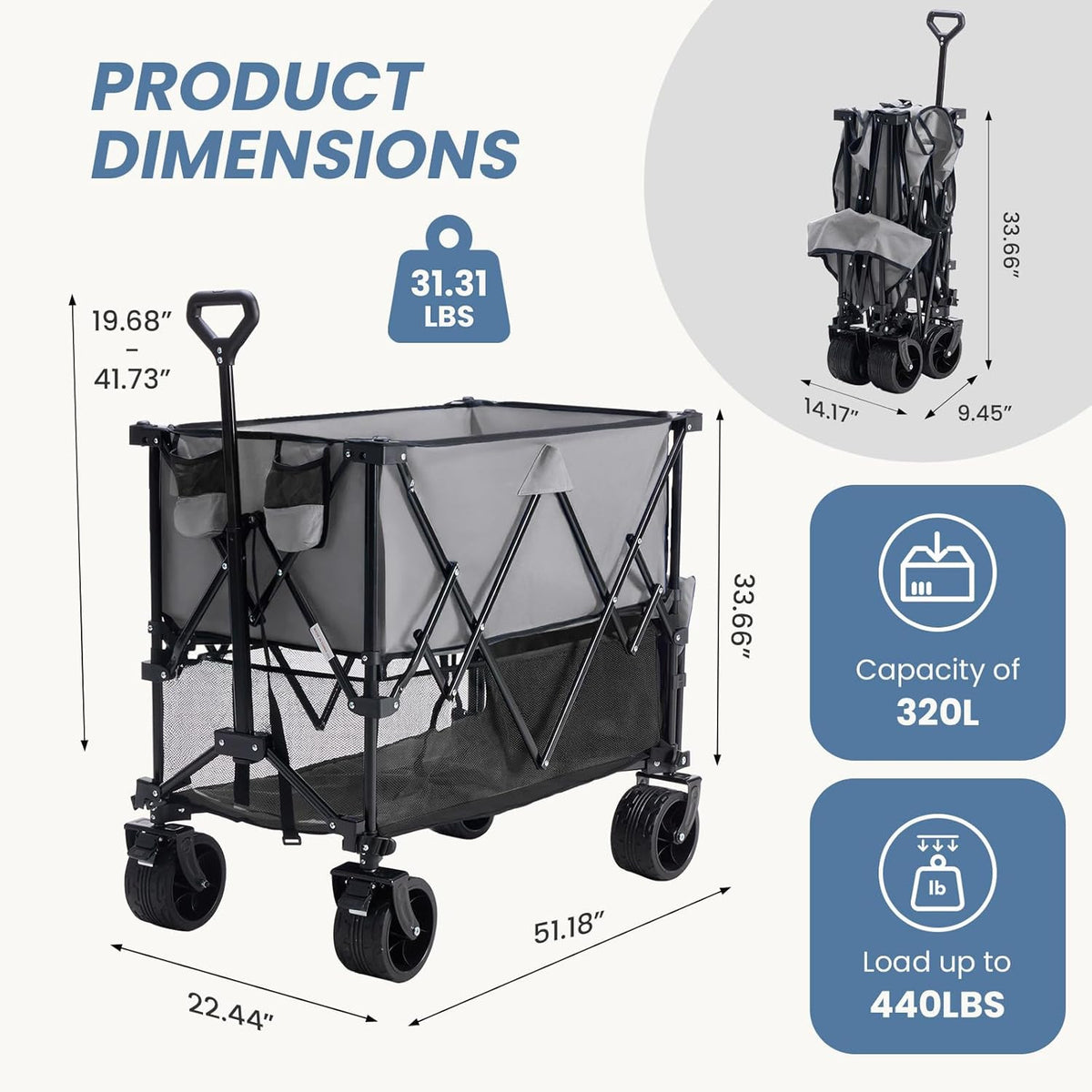Collapsible Foldable Wagon Cart