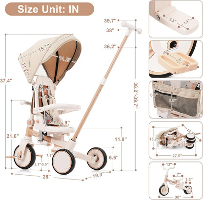 7-in-1 Foldable Kids Tricycle
