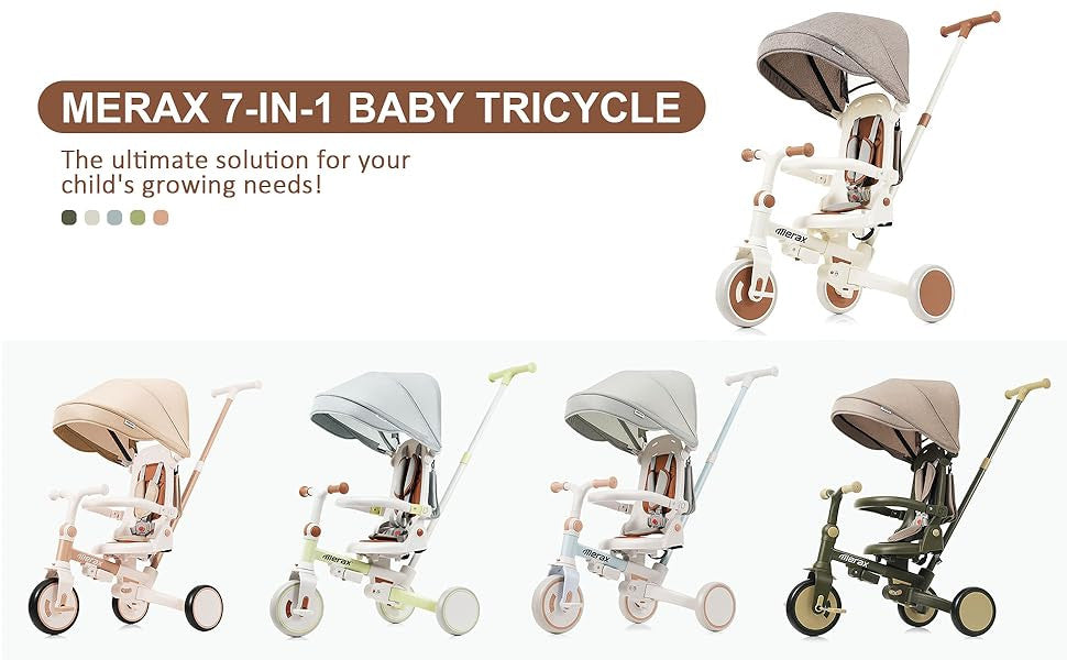 7-in-1 Foldable Kids Tricycle