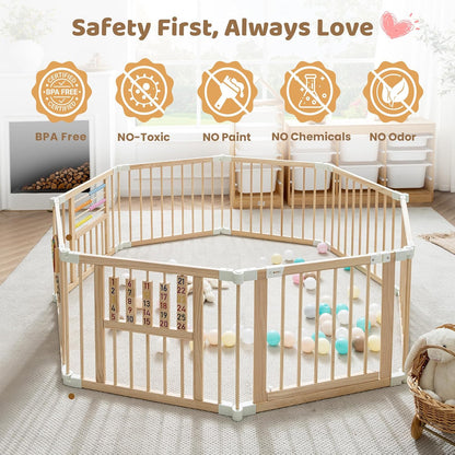 Foldable Wooden Baby Playpen