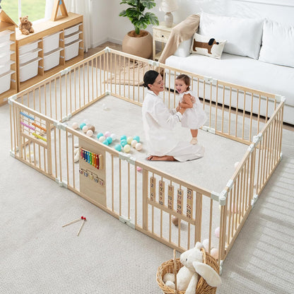 Foldable Wooden Baby Playpen