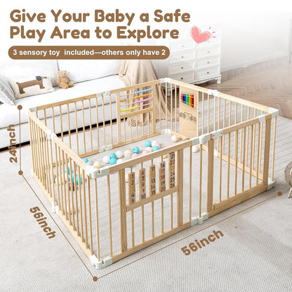 Foldable Wooden Baby Playpen