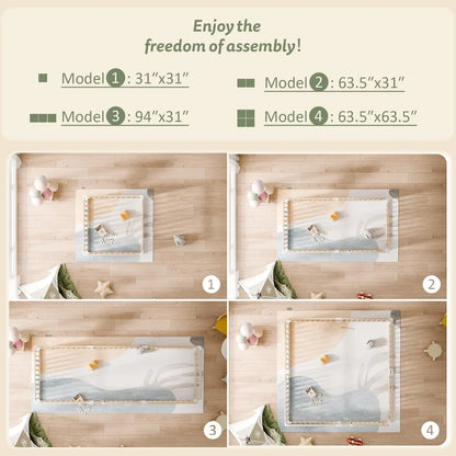 Foldable Wooden Baby Playpen