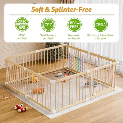 Foldable Wooden Baby Playpen