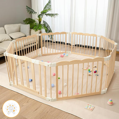 Foldable Wooden Baby Playpen