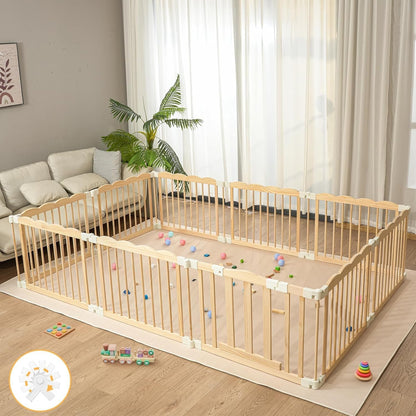 Foldable Wooden Baby Playpen