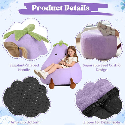 Egg Plant Kids Bean Bag Chair