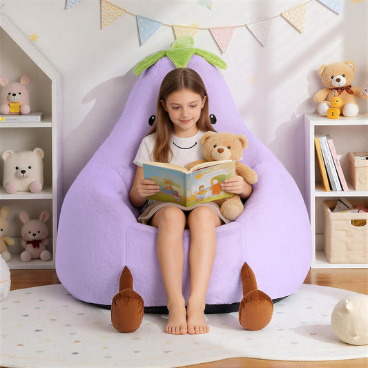 Egg Plant Kids Bean Bag Chair