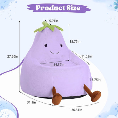 Egg Plant Kids Bean Bag Chair