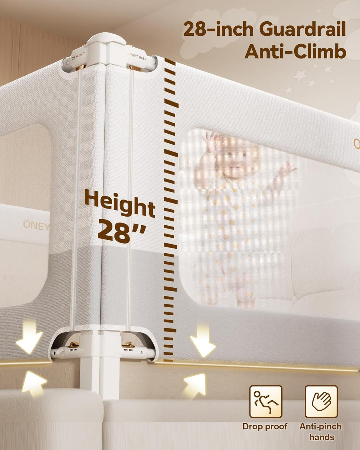 3-Piece Toddler Bed Rail Set