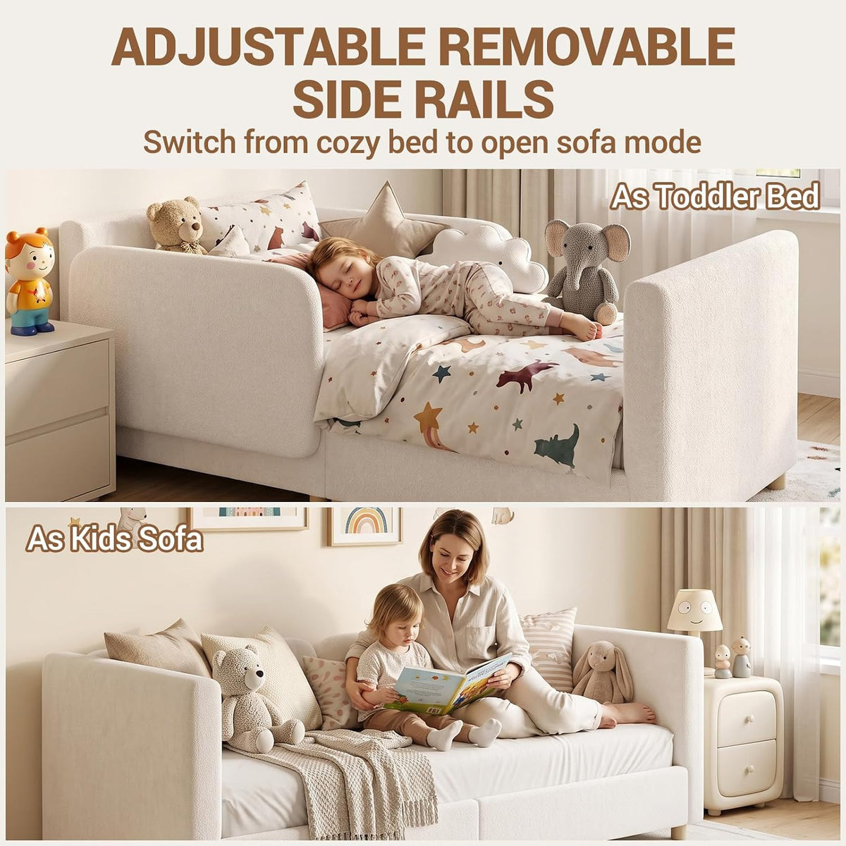 2-in-1 Convertible Toddler Sofa Bed
