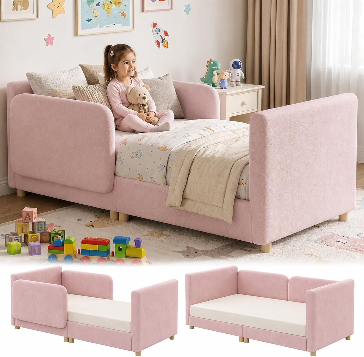 2-in-1 Convertible Toddler Sofa Bed