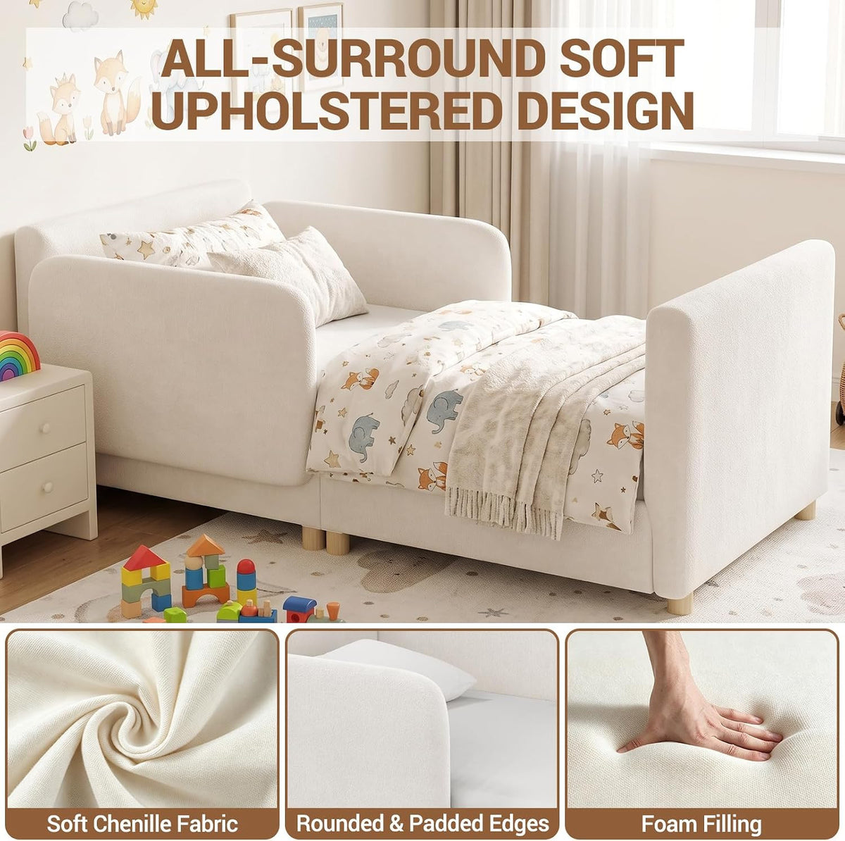 2-in-1 Convertible Toddler Sofa Bed